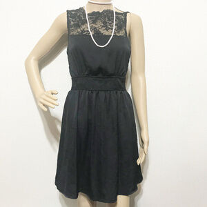 Free People Black Beaumont Muse Lace Detail Midi Dress Size XS/TP